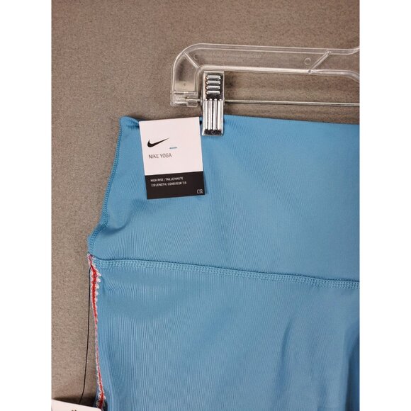 NIKE YOGA TRAINING Size XXL CROCHET EDGE HIGH RISE 7/8 TIGHTS Blue DA1037-424 - Picture 5 of 6
